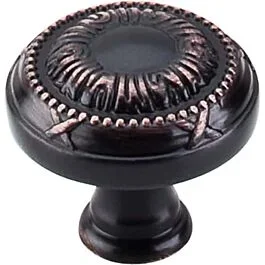 Top Knobs Ribbon Knob Traditional Style Tuscan Bronze Knob, 1-1/8 Inch Diameter