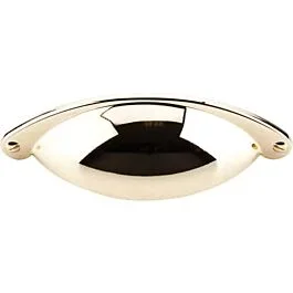 Top Knobs Somerset Cup Pull Traditional Style 2-1/2 Inch (64mm) Center to Center, Overall Length 4-3/32 in Polished Brass Cabinet Hardware Pull / Handle