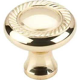 Top Knobs Swirl Cut Knob Traditional Style Polished Brass Knob, 1-1/4 Inch Diameter