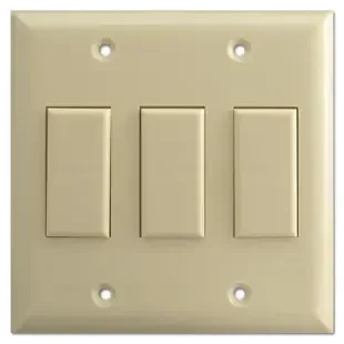 Touch Plate Genesis Series Wall Switch 3 Button Low Voltage – Ivory
