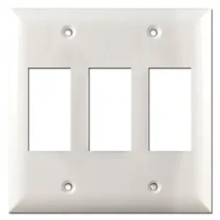 Touch Plate Low Voltage Three Genesis Switch Plate Covers – White