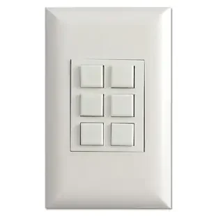 Touch Plate Switch Classic 6 Button Low Voltage Control – White