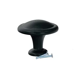 Traditional Flat Black Metal Round 1-1/4″ (32mm) Kitchen Cabinet Drawer Knob