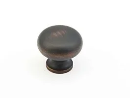 Traditional Michelangelo Bronze Round Kitchen Cabinet Drawer Knob, 1-1/4″ Diameter
