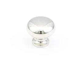 Traditional Polished Nickel Round Kitchen Cabinet Drawer Knob, 1-1/4″ Diameter