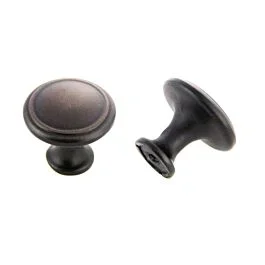 Traditional Style Brushed Oil-Rubbed Bronze Cabinet Hardware Knob, 1-5/32″ (29.5mm) Diameter