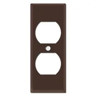 Trimmed 1.75″ Duplex Outlet Covers – Brown
