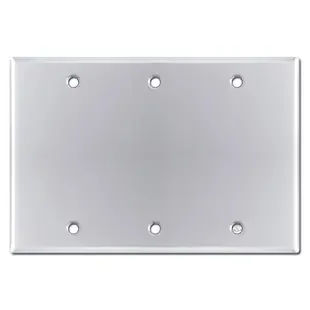 Triple Blank Light Switch Plate – Polished Chrome