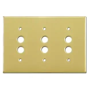 Triple Push Button Light Switchplates – Polished Brass