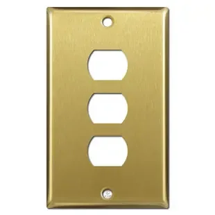 Triple Stacked Switch Despard Light Plate Cover – Satin Brass