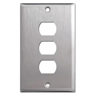 Triple Switch Despard Wall Plate Covers – Satin Stainless Steel