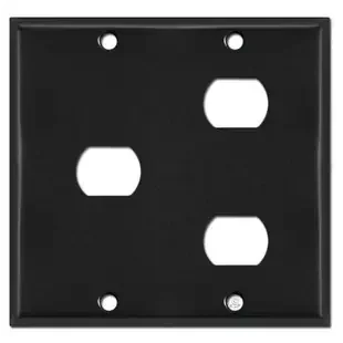 Two Gang 3 Despard Light Switch Plate Covers – Black