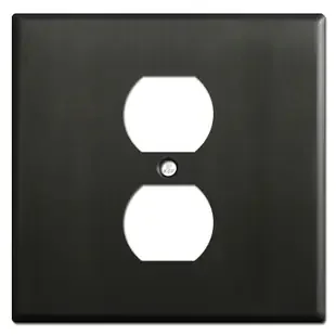 Two Gang One Center Outlet Faceplate – Dark Bronze