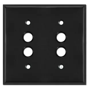 Two Gang Push Button Switch Plates – Black