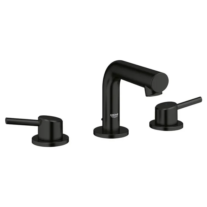 Two Handle Widespread Bathroom Sink Faucet in Matte Black by Grohe