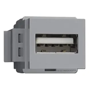 USB Port Feed Through Quick Connector Leviton – Gray