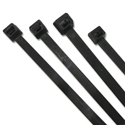 UV Stabilized Cable Tie, 120 lb Tensile Strength, 15 in L, Black, 50 EA/BG