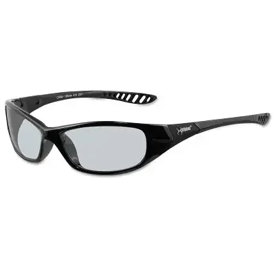 V40 Hellraiser Safety Glasses, Indoor/Outdoor Polycarbonate Lens, Uncoated, Black, Nylon