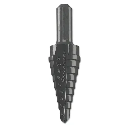 Vari-Bit Step Drill Bit, 3, 1/4 in to 3/4 in Cutting Dia, 9 Steps
