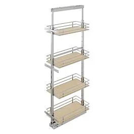 Vauth Sagel 14.50″ x 57″ 4-Shelf Scalea Pantry Pull-Out with Soft-Closing, Maple