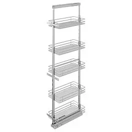 Vauth Sagel 8.50″ x 76.75″ 5-Shelf Saphir Pantry Pull-Out with Soft-Closing, Platinum