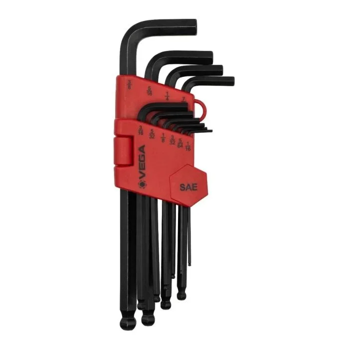 Vega Industries HBL10A 10 Piece SAE Ball-End Hex L-Key Set