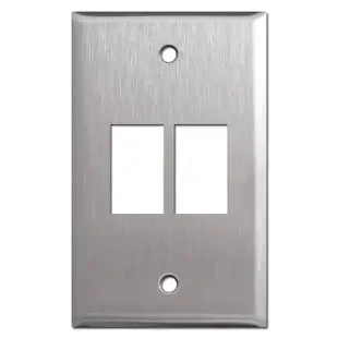 Vertical 2-Switch New GE Low Volt Wall Plate – Satin Stainless Steel