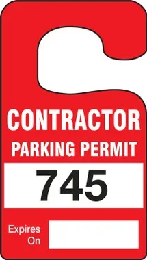 Vertical Hanging Parking Permit: Contractor Parking Permit Black Series: 900-999 4 7/8″ x 2 3/4″ 100/Pack – TNT298BKK