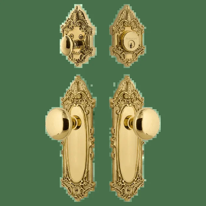 Victorian Entry Set with New York Knob in Polished Brass – Nostalgic
