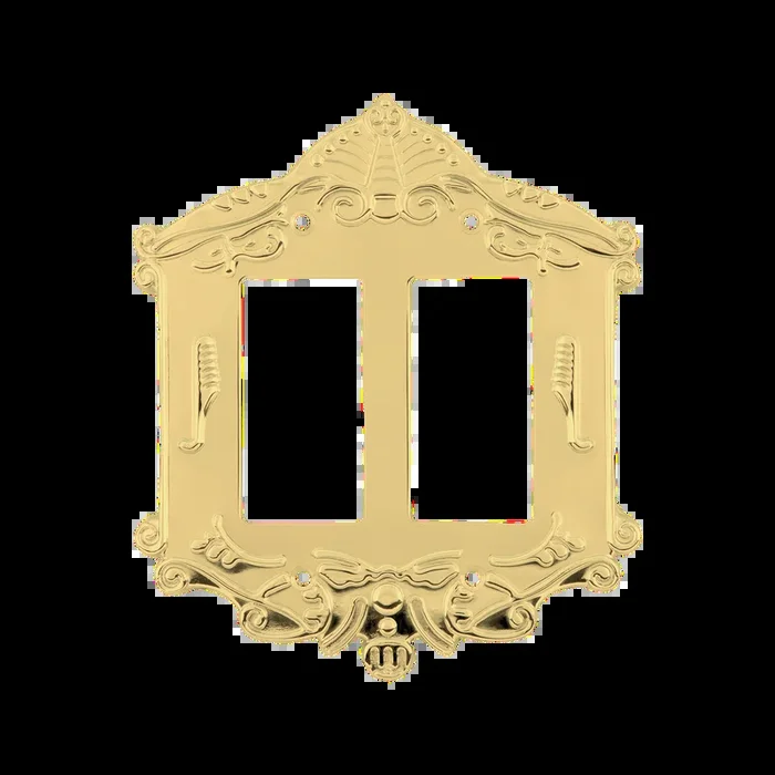 Victorian Switch Plate with Double Rocker in Polished Brass – Nostalgic Vintage Hardware