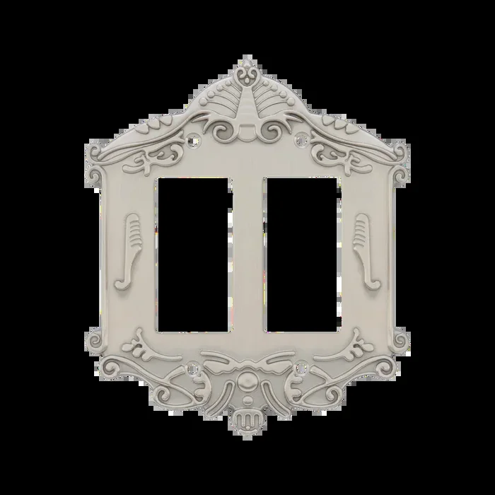 Victorian Switch Plate with Double Rocker in Satin Nickel – Nostalgic
