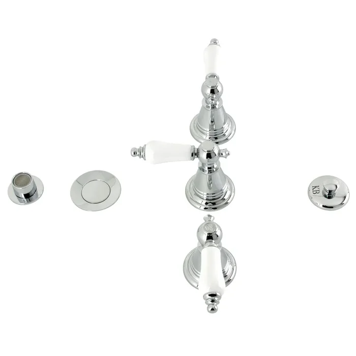 Victorian Three-Handle Bidet Faucet with Brass Pop-Up, Polished Chrome – Kingston Brass