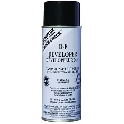 Visible Dye Penetrant Systems, Developer, Aerosol Can, 16 oz
