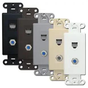 Voice Phone Jack & F-Connector Cable Decora Insert Strap