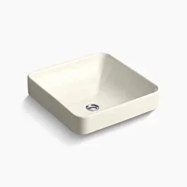 Vox 16-1/4″ square vessel bathroom sink Vitreous China, in Biscuit