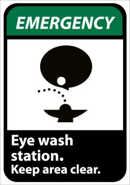 Walk On Floor Sign – 17″ Dia. – Textured Non-Slip Surface – Emergency Eyewash – WFS5