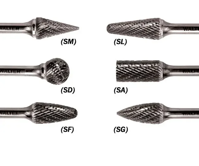 Walter 01V022 Tungsten Carbide Tree Burr, 1/8″ Shank Dia., 1/8″ Dia. x 1/2″ Length, SF-42 (1 Burr)