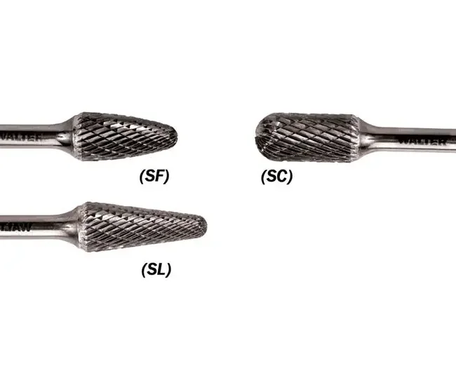 Walter 01V034 Tungsten Carbide Tree Burr, 1/4″ Shank Dia., 1/2″ Dia. x 1″ Length, SF-5 (1 Burr)