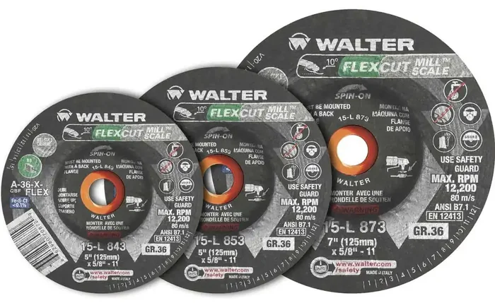 Walter 15L863 6″ 36 Grit Spin-On Flexcut Mill Scale Wheel