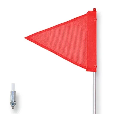 Warning Whip – General Purpose – 8′ – Non-Lighted – Orange Triangular Flag – Plain – Hex Base – FS8-T-O