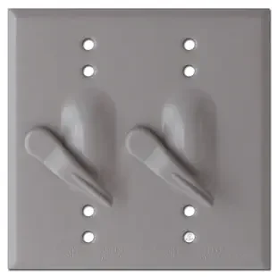Weather-Safe 2 Toggle Electrical Switch Plates – Aluminum