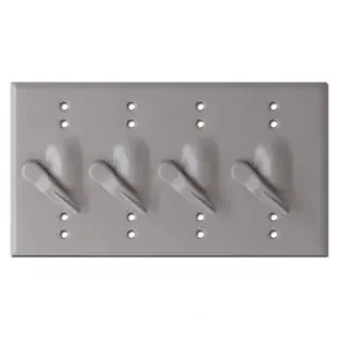Weather-Safe 4 Toggle Electrical Switch Plates
