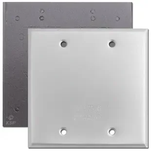 Weatherproof 2 Blank Wall Plate Covers for Wet Locations – Aluminum