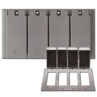 Weatherproof 4 Decor Wall Plate Covers for Wet Locations – Aluminum
