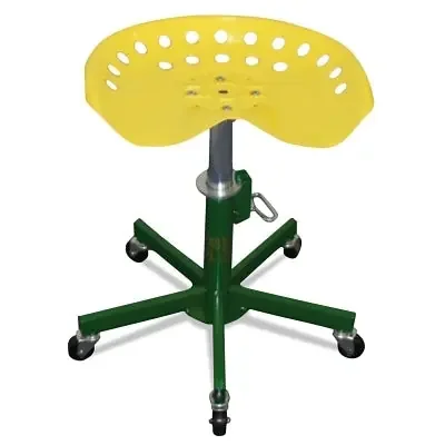 Welder‘s Stool, 15 in to 22 in H, 300 lb Weight Capacity, Steel, Green/Yellow