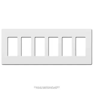 White Decor Screwless Wallplate 6-Gang Plastic – Legrand