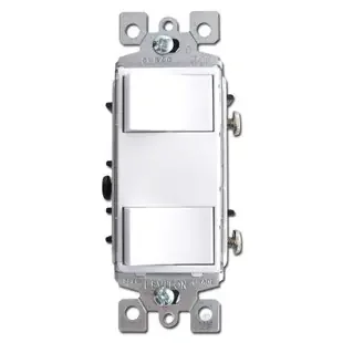 White Dual Decora Rocker Switches Leviton 1754-2W