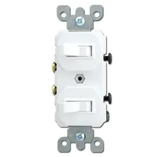 White Horizontal Toggles with Two Single Pole Toggle Switches