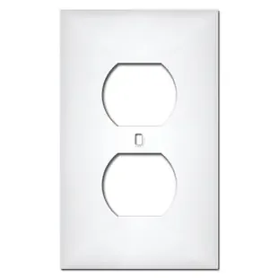 White Plastic 1 Duplex Outlet Plate Covers