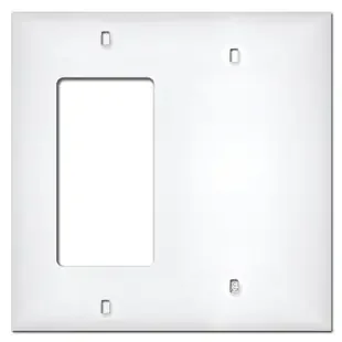 White Plastic 1 Rocker 1 Blank Switch Plate Covers